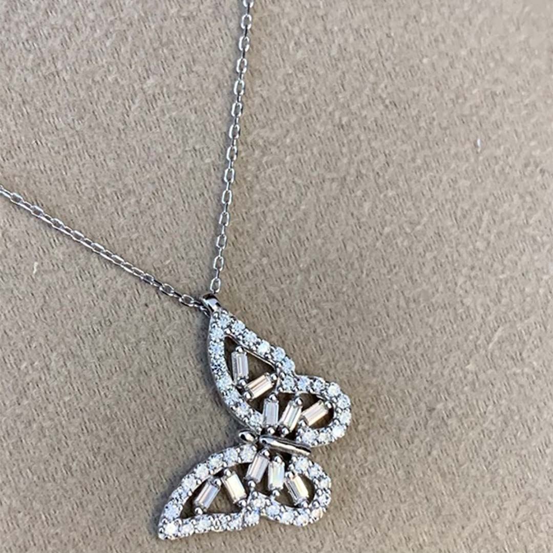 Baget Taşli Kelebek Kolye Y00839