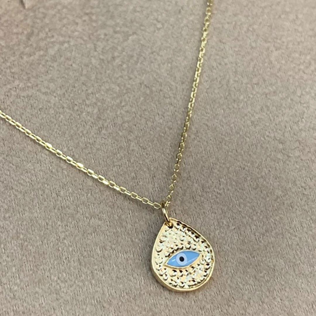 Göz Detaylı Altın Kolye Y00756