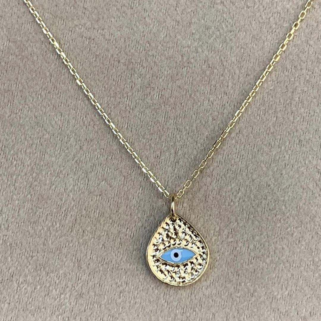 Göz Detaylı Altın Kolye Y00756