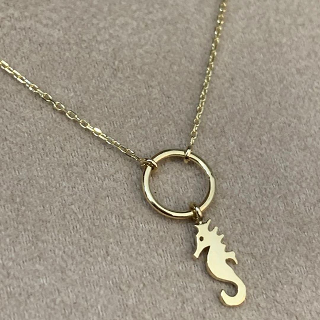 Deniz Atı Altın Kolye Y00757