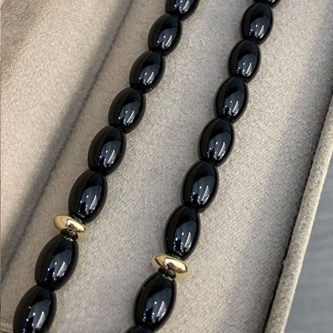 Onix Taşli Altin Tesbih TSBH074