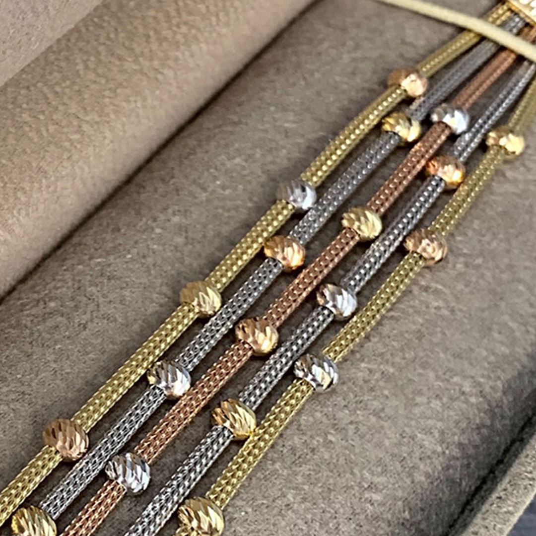 Beş Sıra Renkli Dorika Toplu İtalyan Bileklik BL0016