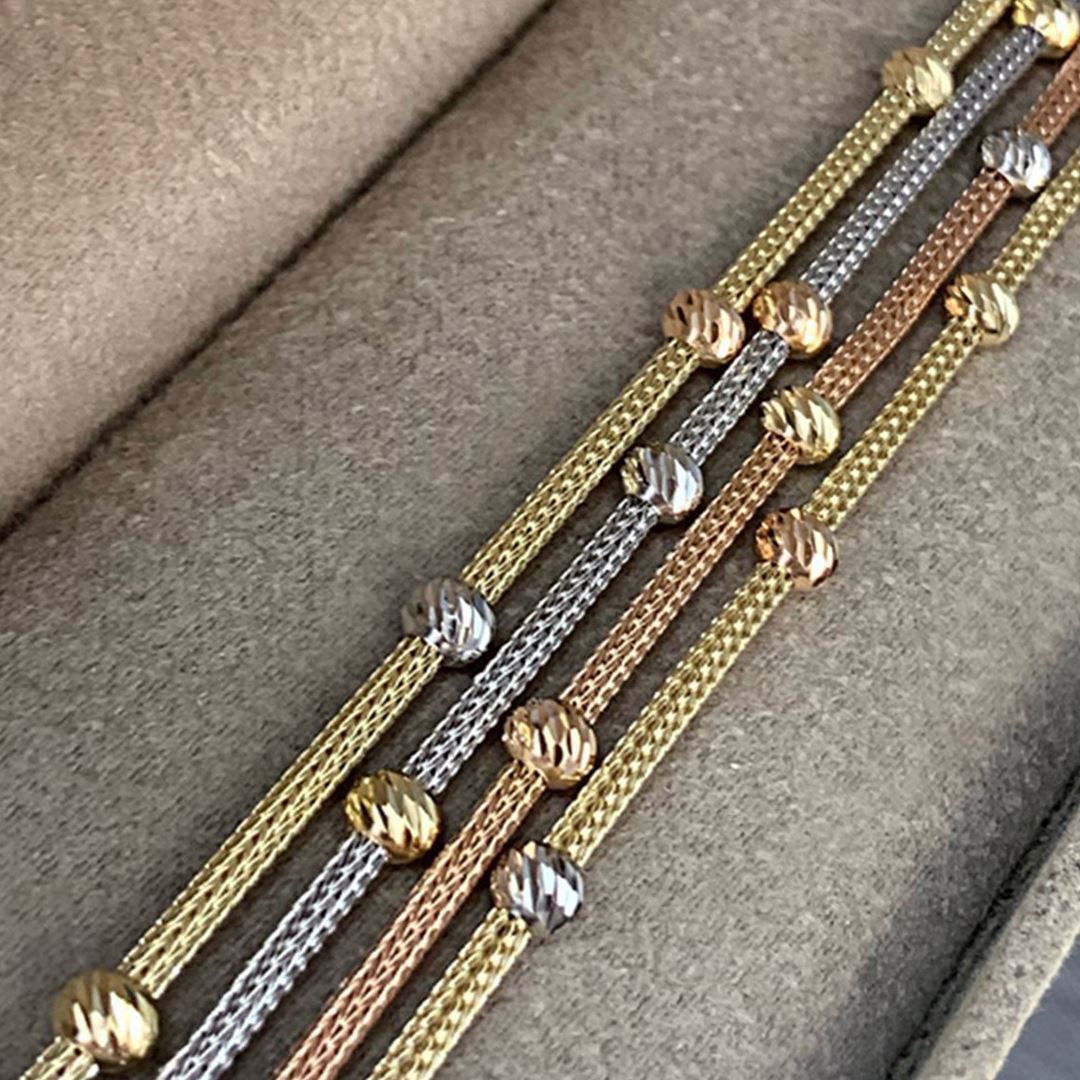 Dört Sıra Renkli Dorika Toplu İtalyan Bileklik BL0015