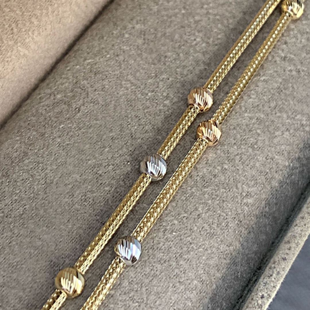 İki Sıra Renkli Dorika Toplu İtalyan Bileklik BL0014