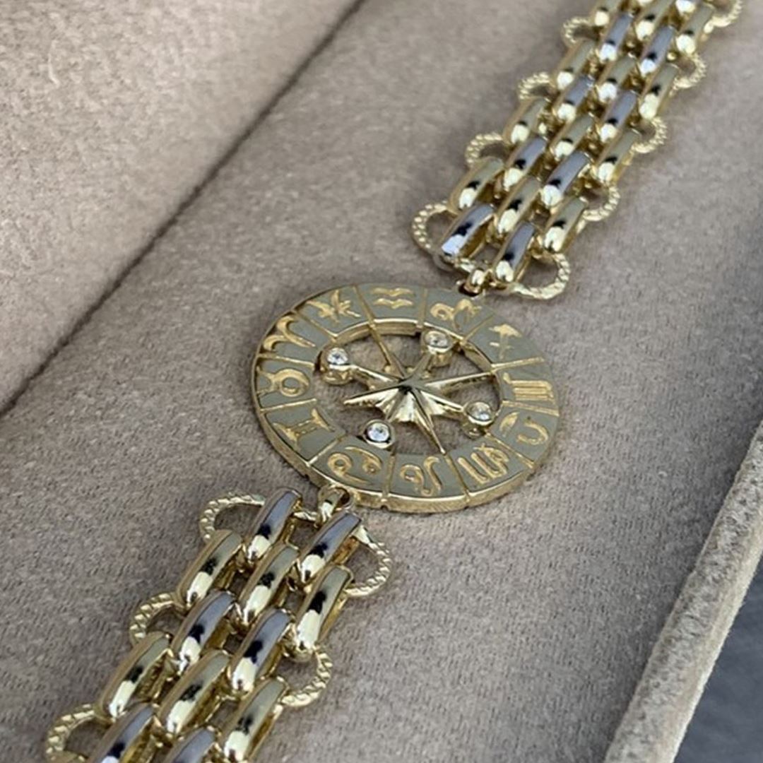 Dorika Toplu Renkli Altın Bileklik Y00304