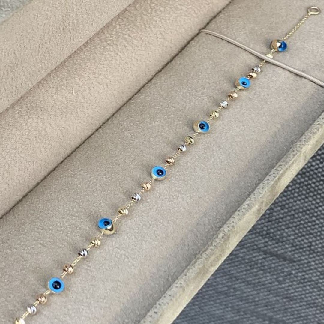 Gözlü Altın Dorika Bileklik Y00289