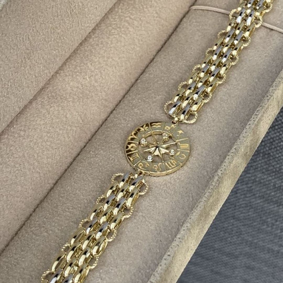 Dorika Toplu Renkli Altın Bileklik Y00304