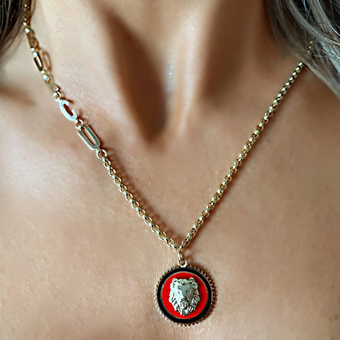 Aslan Figürlü İsimli Kolye GK003