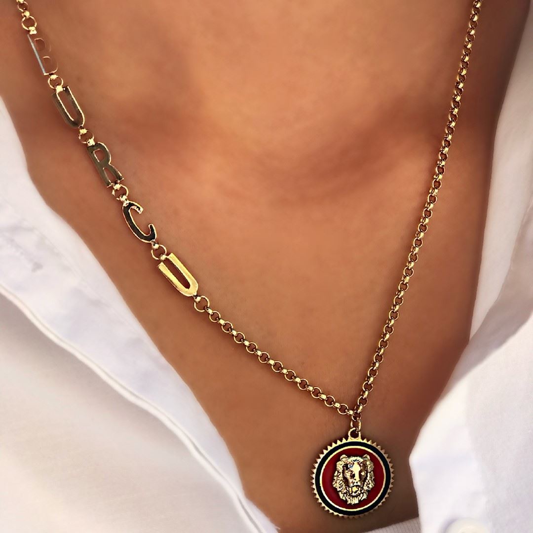 Aslan Figürlü İsimli Kolye GK003