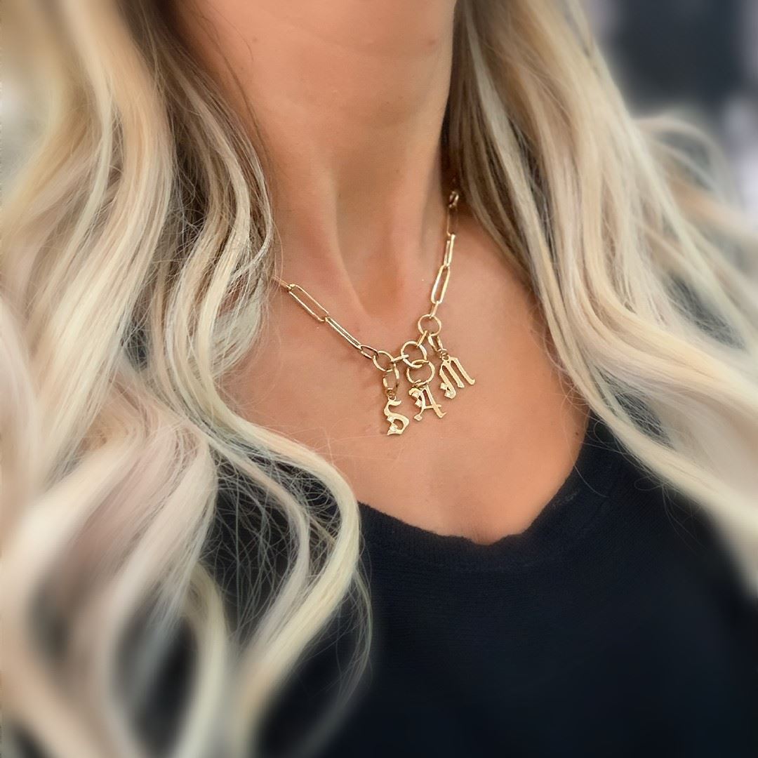 Pırlanta Taşlı Harfli Kolye GK008