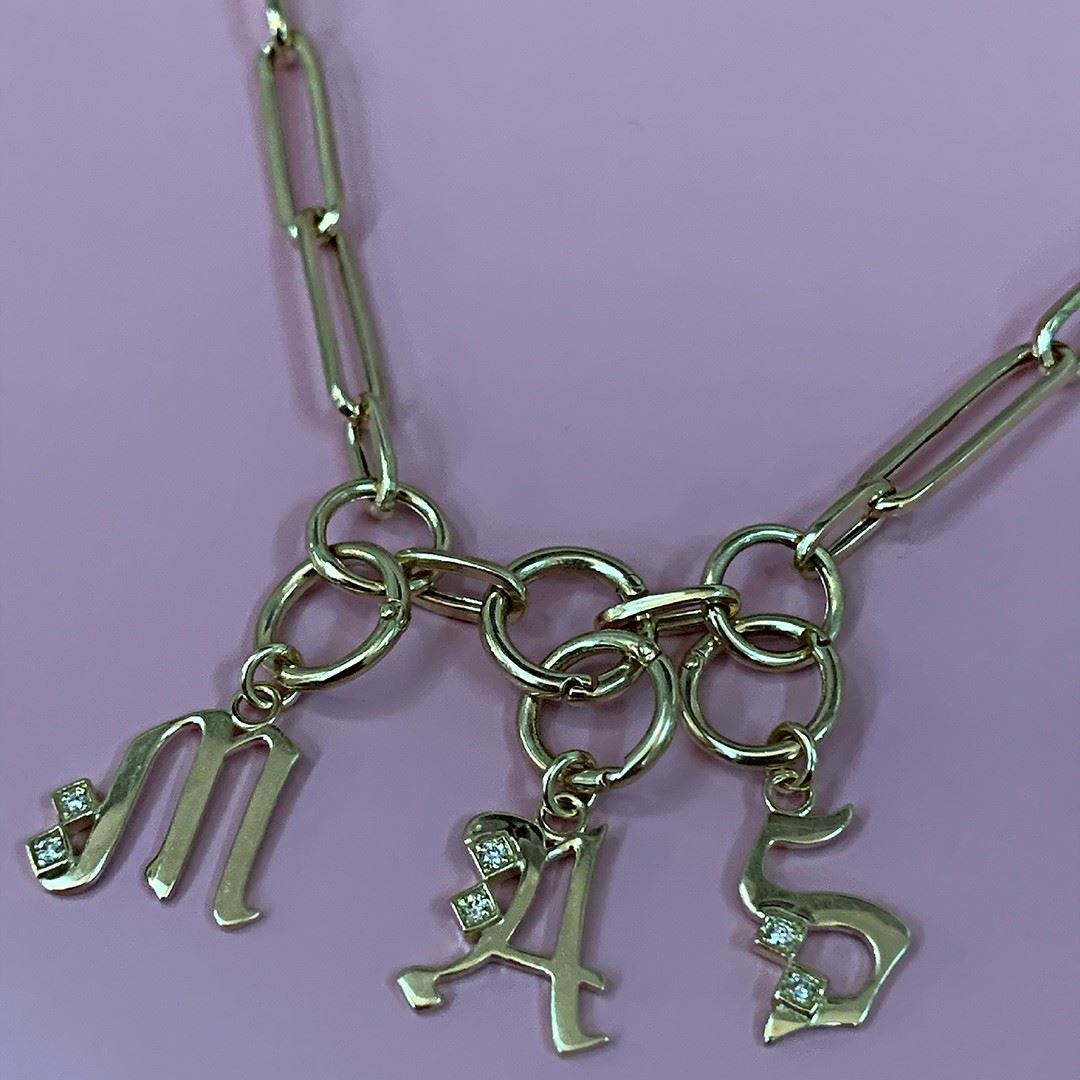 Pırlanta Taşlı Harfli Kolye GK008