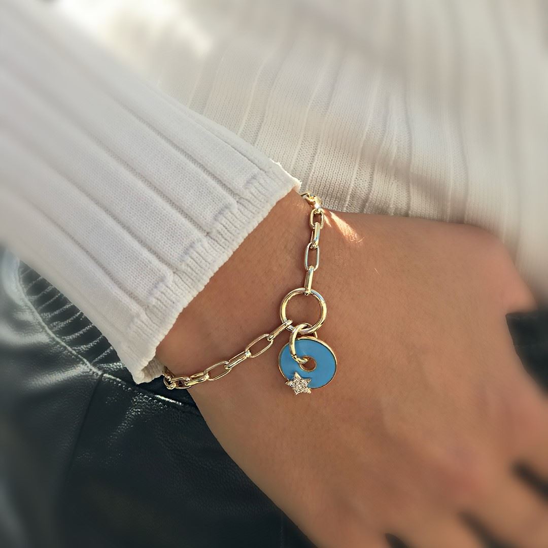 Mavi Mineli Yıldız Bileklik GK019