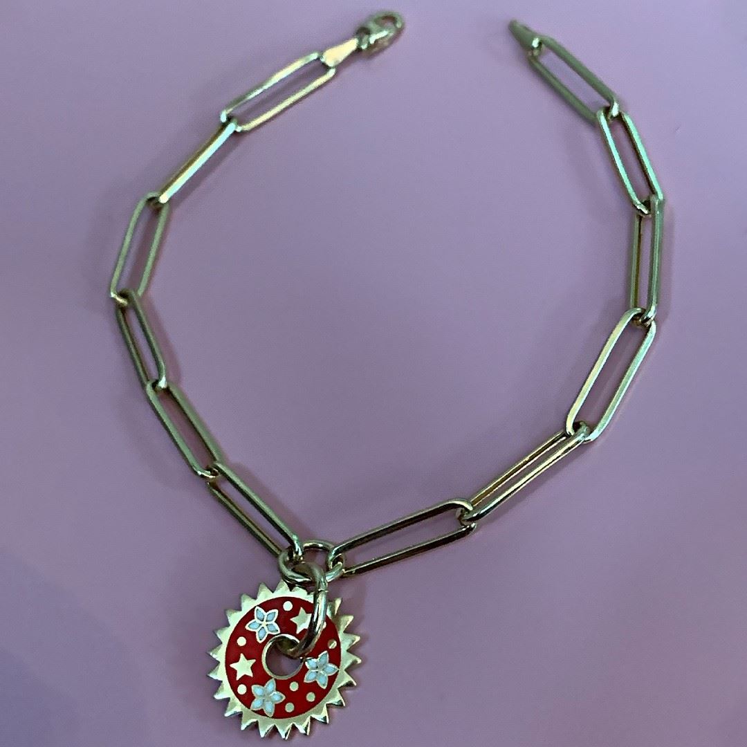 Kırmızı Mineli Yıldız Bileklik GK021