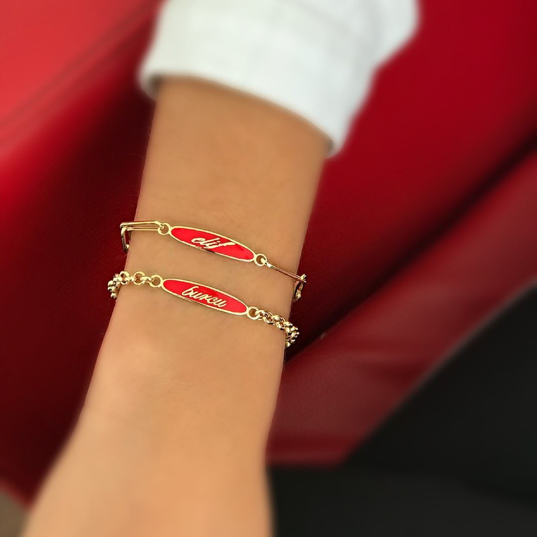 Kırmızı Mineli İsim Bileklik GK033