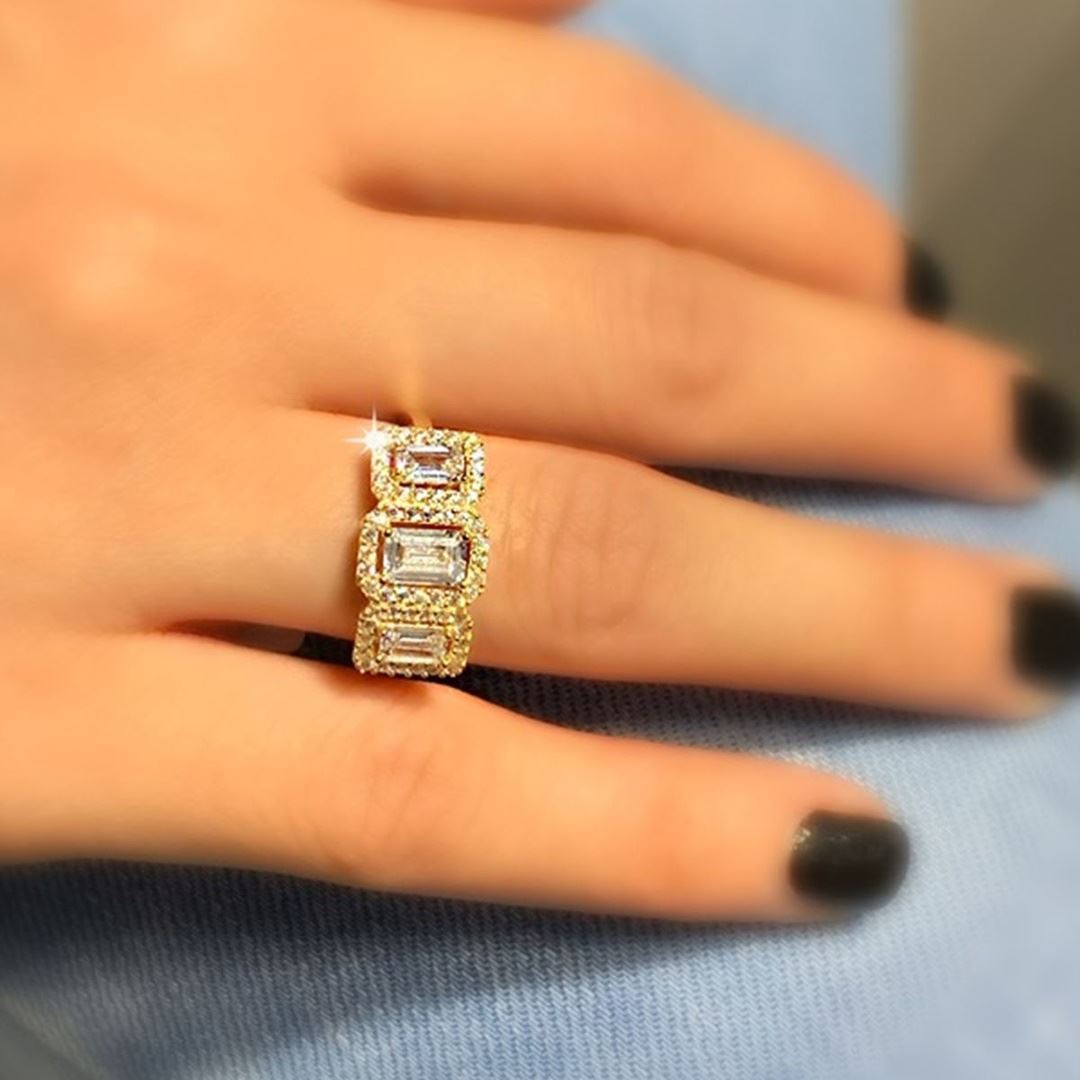 Baget Üç Taş Altin Yüzük Y00776