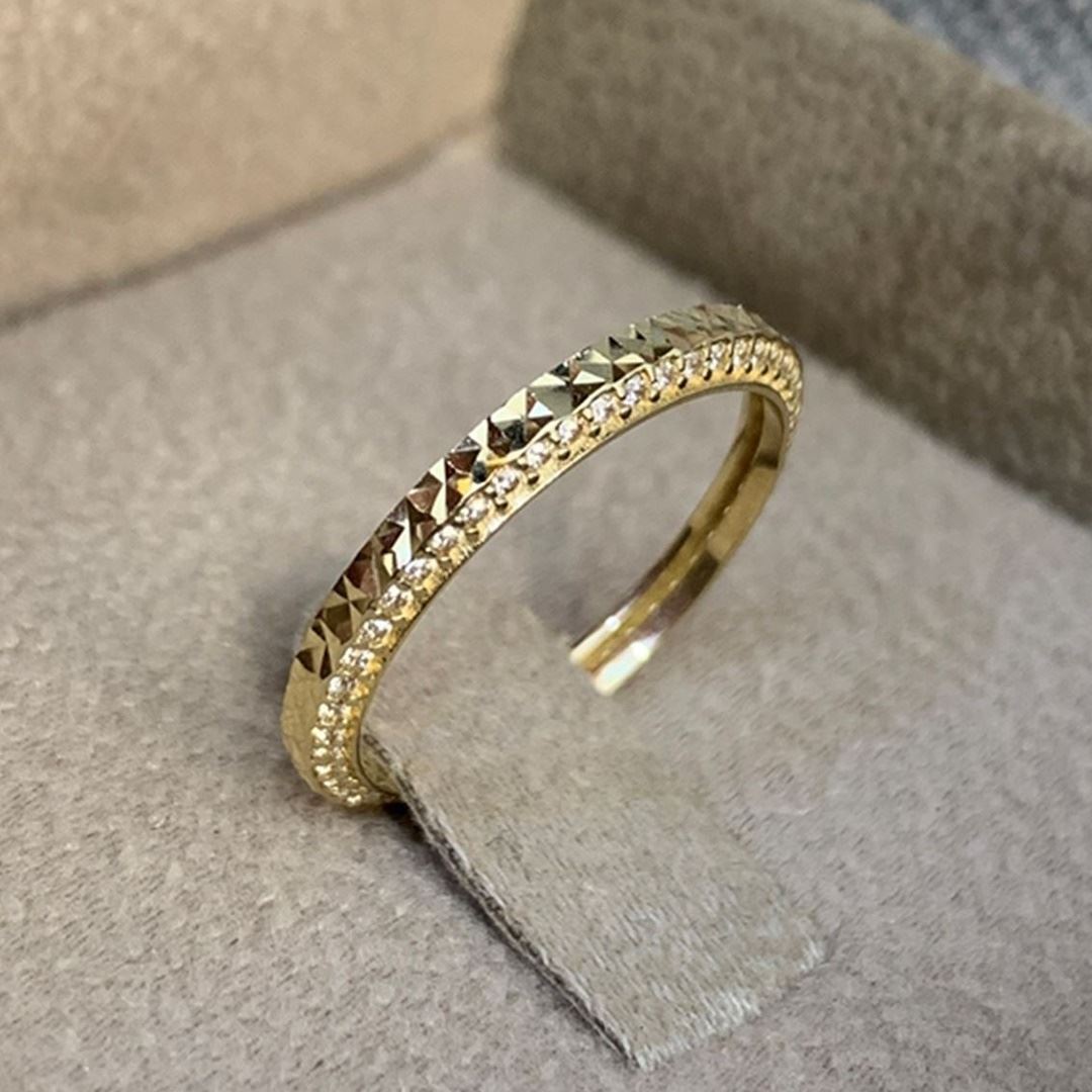 Altın Beyaz Taşlı Yüzük  Y00610