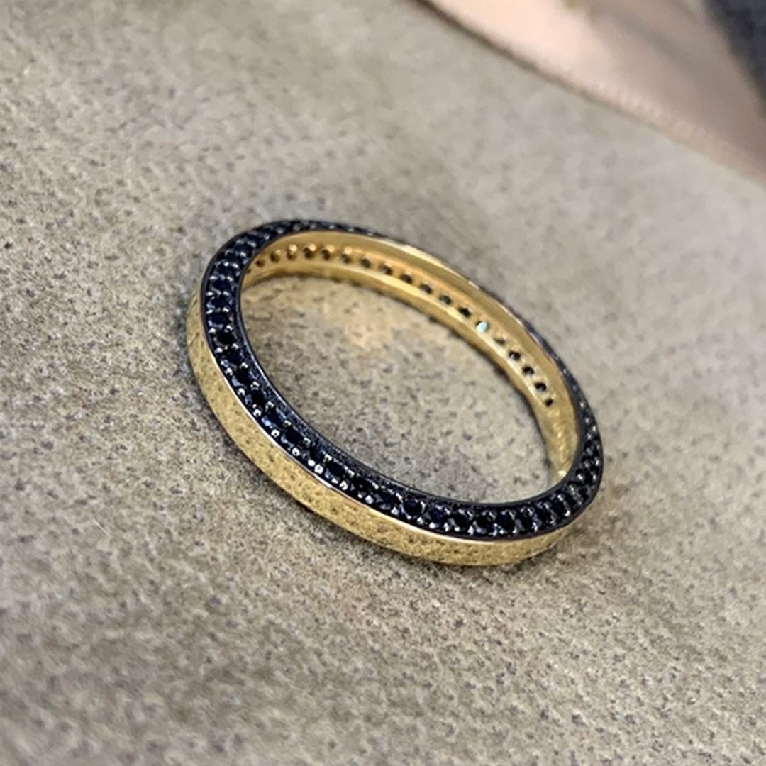 Altın Siyah Taşlı Yüzük Y00611