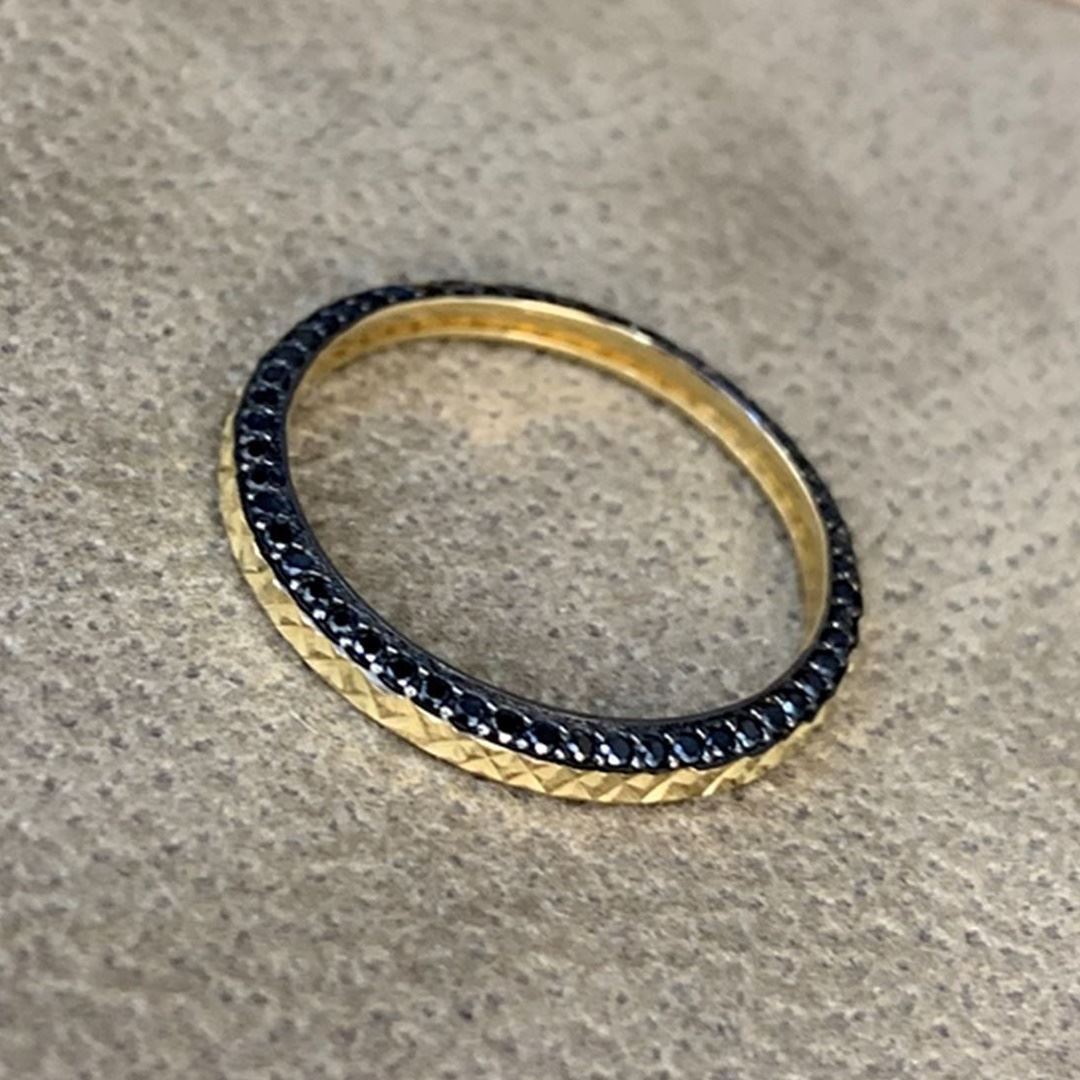 Altın Siyah Taşlı Yüzük Y00612