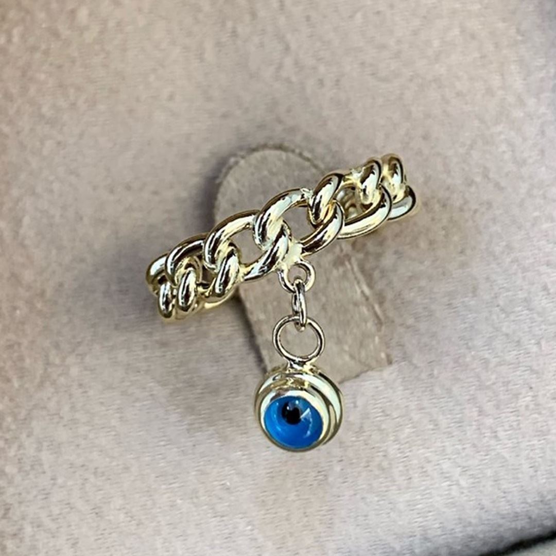 Nazar Boncuklu Altın Yüzük YZ0013