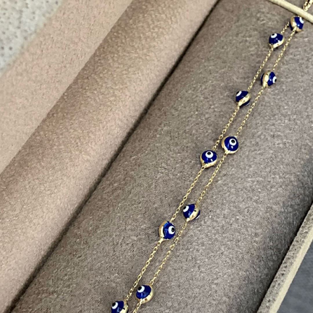 Nazar Boncuklu Çift Sıra Bileklik BL0067