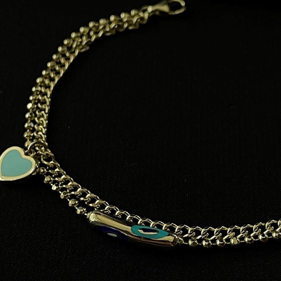 Cetaş Kalp ve Mineli bileklik BL0323