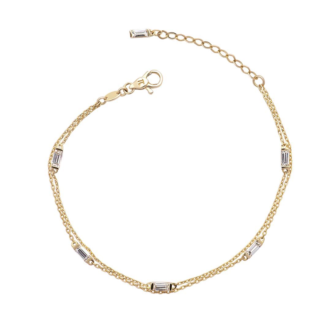 Bagetto Çift Sıra Altın Bileklik PI0037