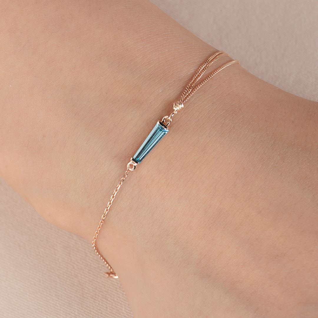 Bagetto Trapez Altın Bileklik PI0038