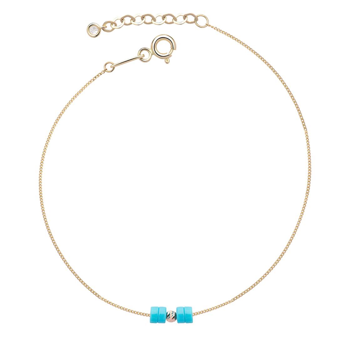 Gravity İkili Firuze Altın Bileklik PI0040