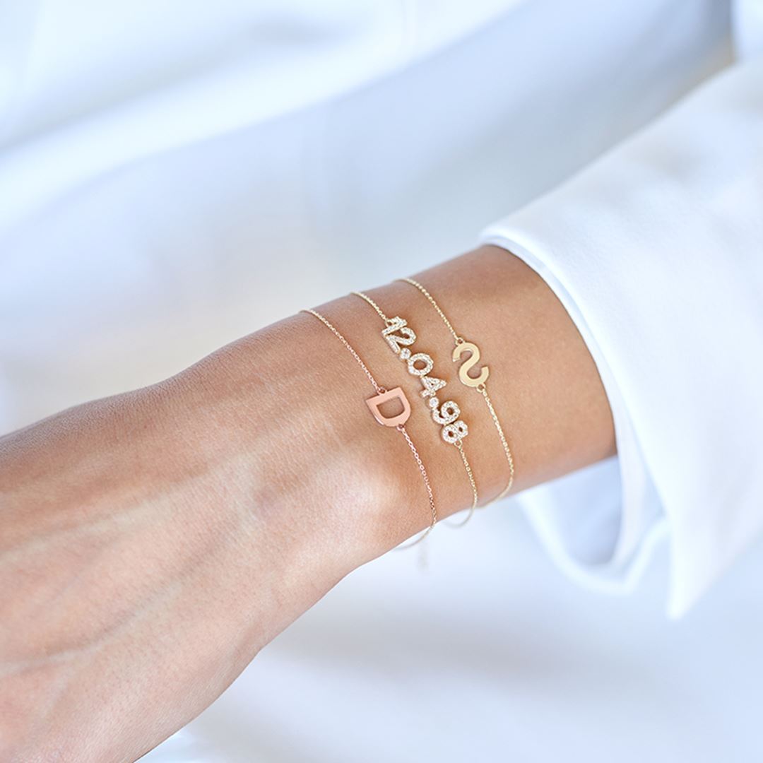 Letters Date Altın Bileklik PI0053