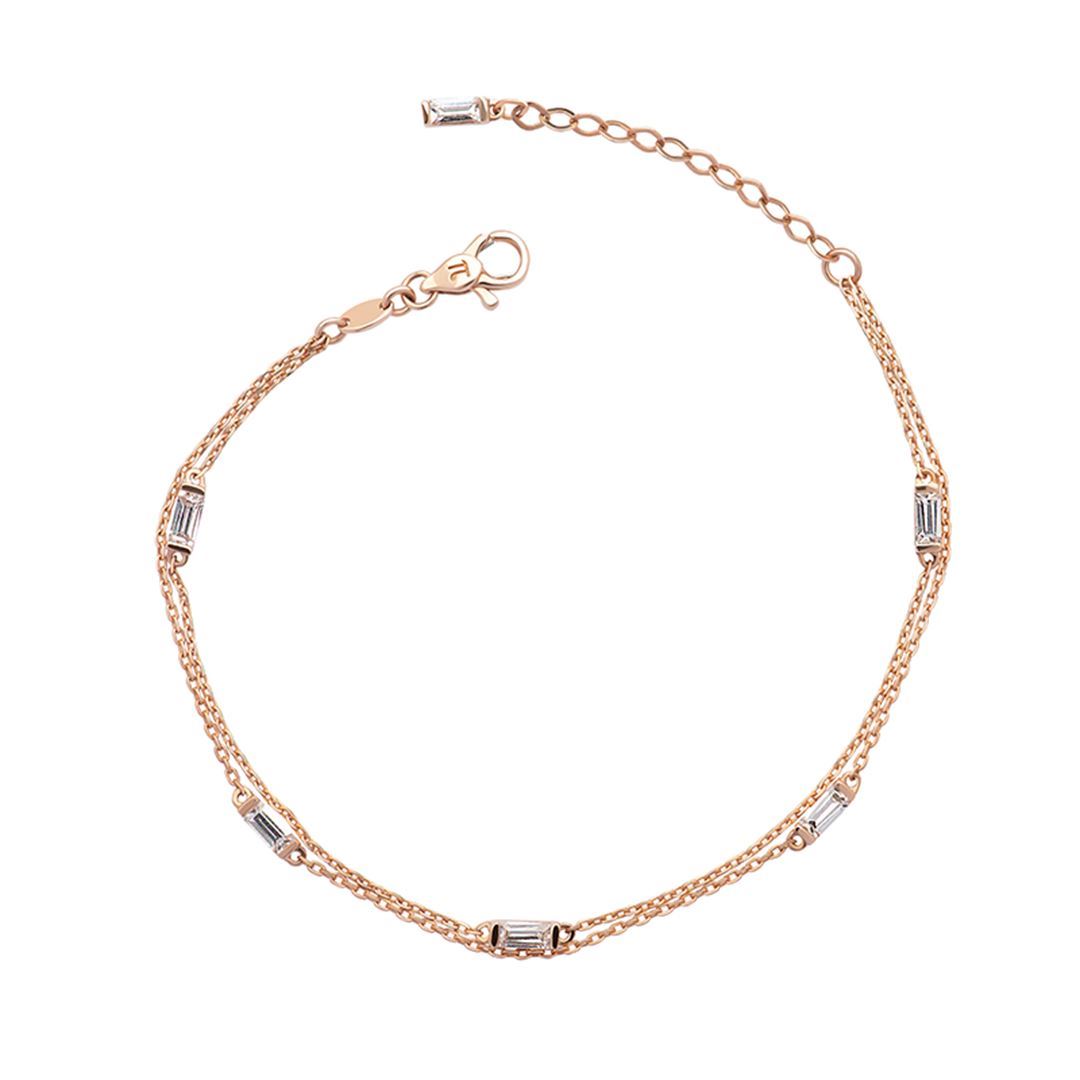 Bagetto Çift Sıra Altın Bileklik PI0057