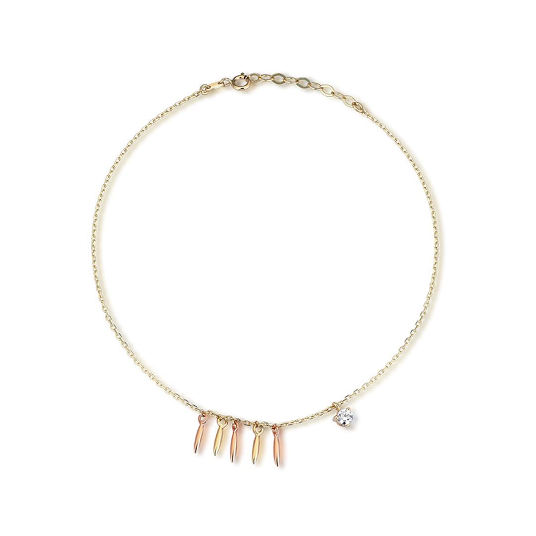 Taşlı Damla Detay Altın Bileklik PI0062