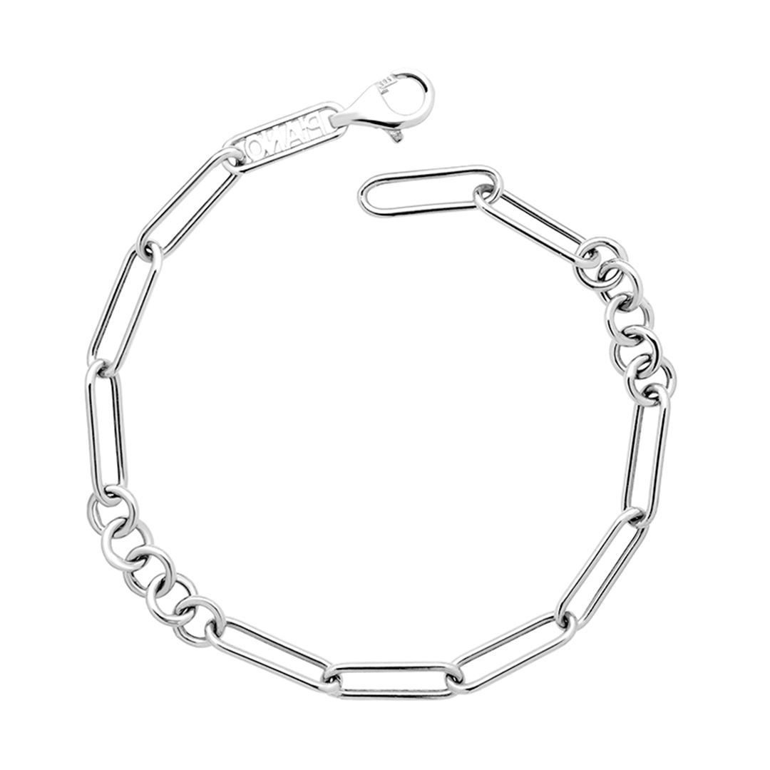 Link Halka Ve Dikdörtgen Altın Bileklik PI0070