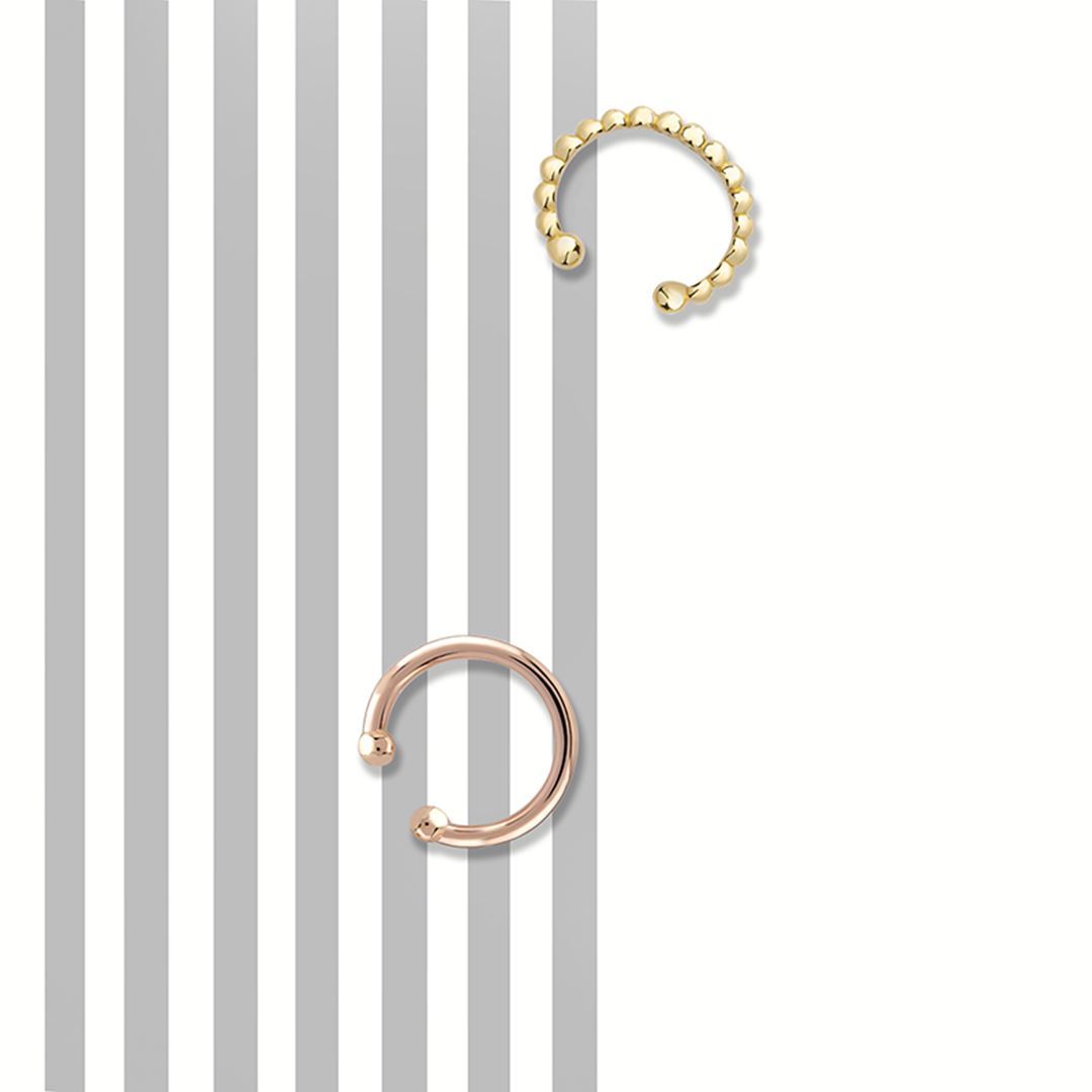 Altın Toplu Sıkıştırmalı Halka Piercing PI0088