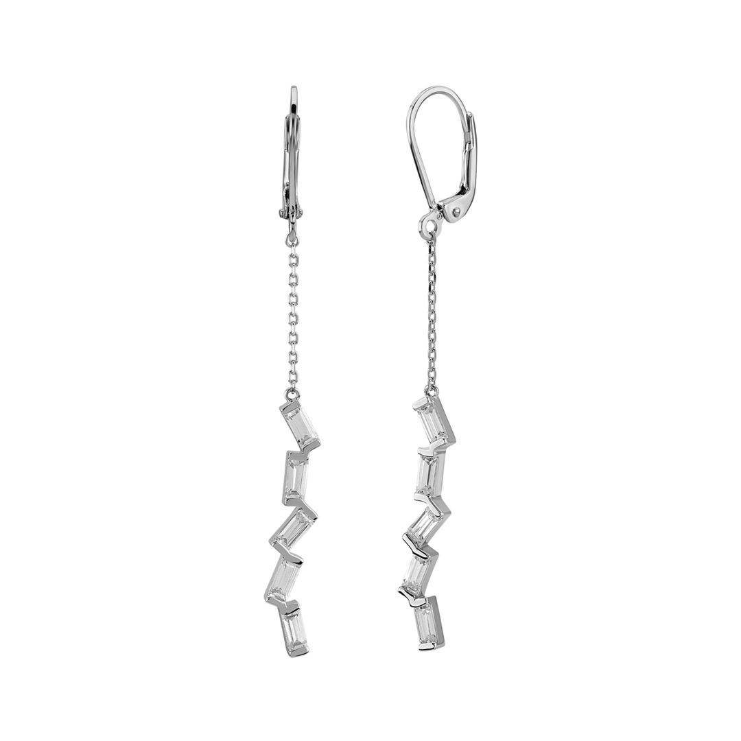 Bagetto Zigzag Altın Küpe PI0151