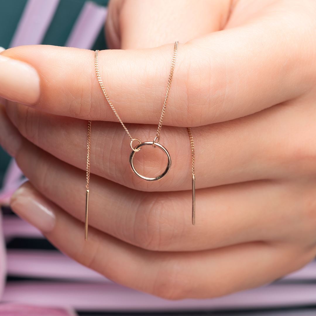 Cabaret İkili Tek Altın Küpe PI0155