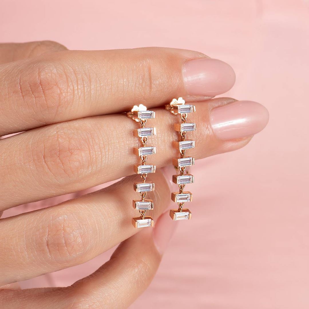 Bagetto Sıra Altın Küpe PI0159