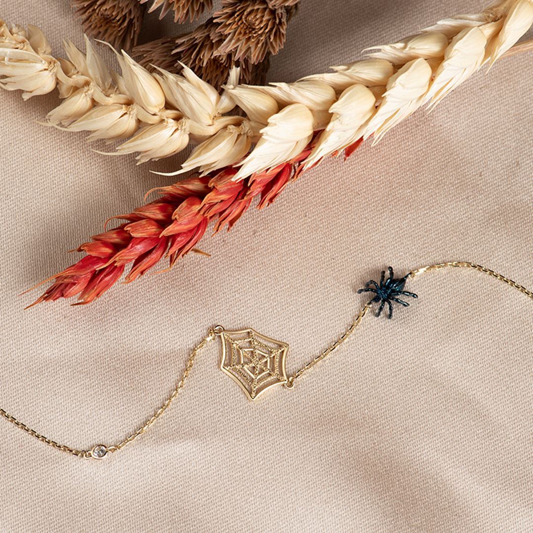 Maman Örümcek Ve Ağ Altın Bileklik PI0137