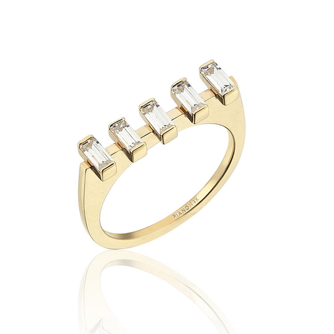 Bagetto Beşli Baget Altın Yüzük PI0163