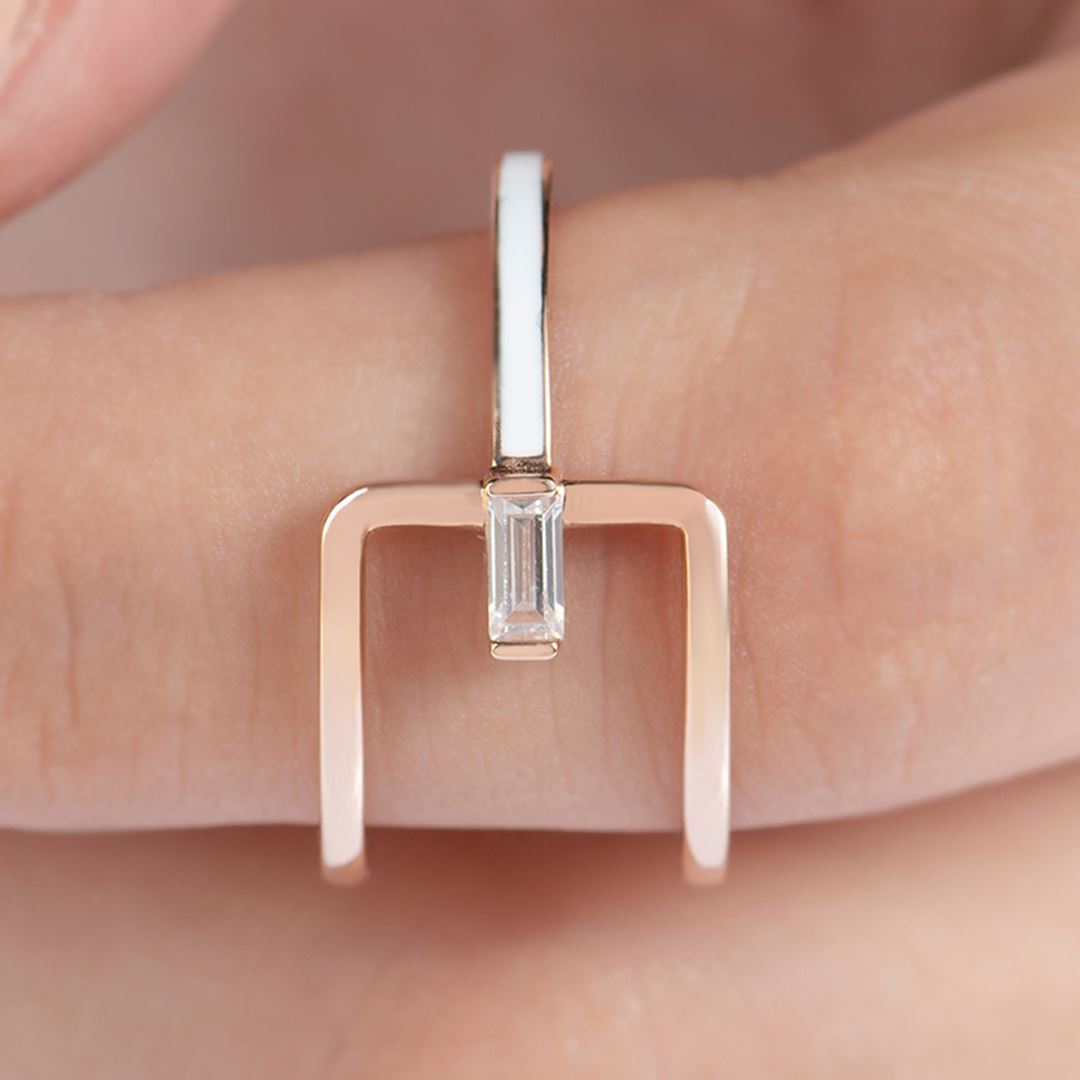 Bagetto Mine Port Altın Yüzük PI0168