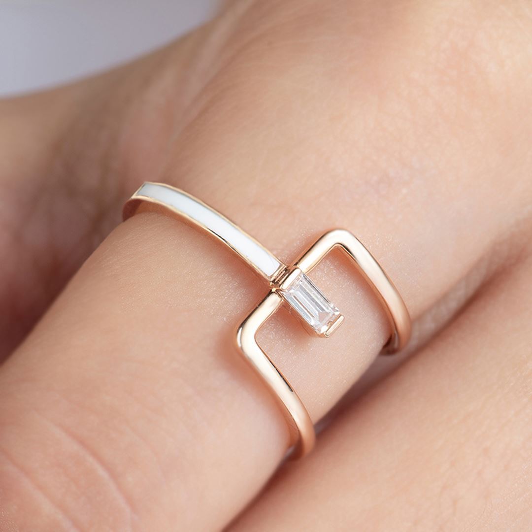 Bagetto Mine Port Altın Yüzük PI0168