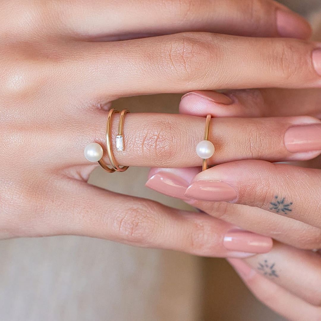 Cabaret İnci Ve Baget Altın Yüzük PI0180