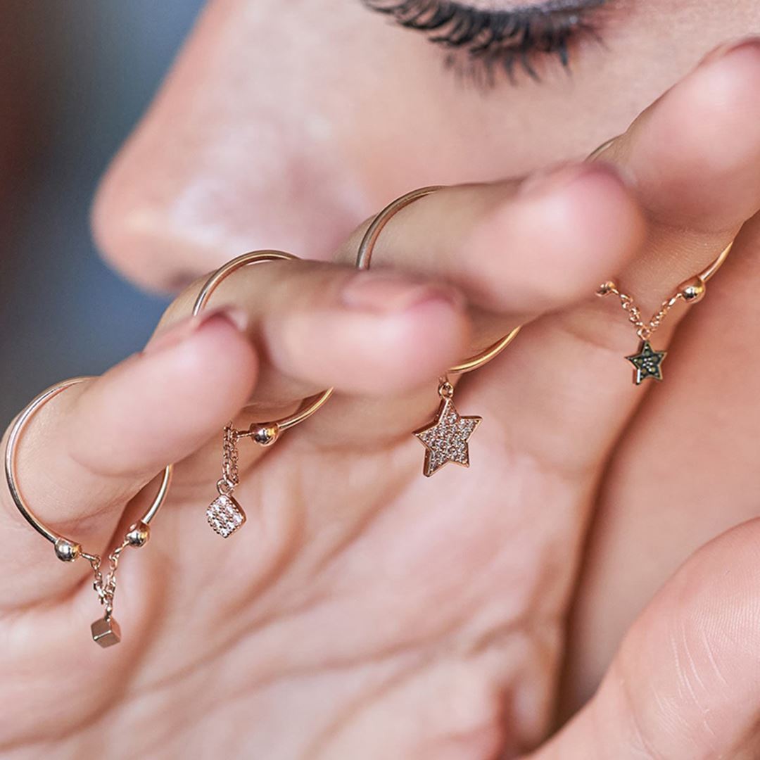 Cabaret Sallantılı Yıldız Altın Yüzük PI0187