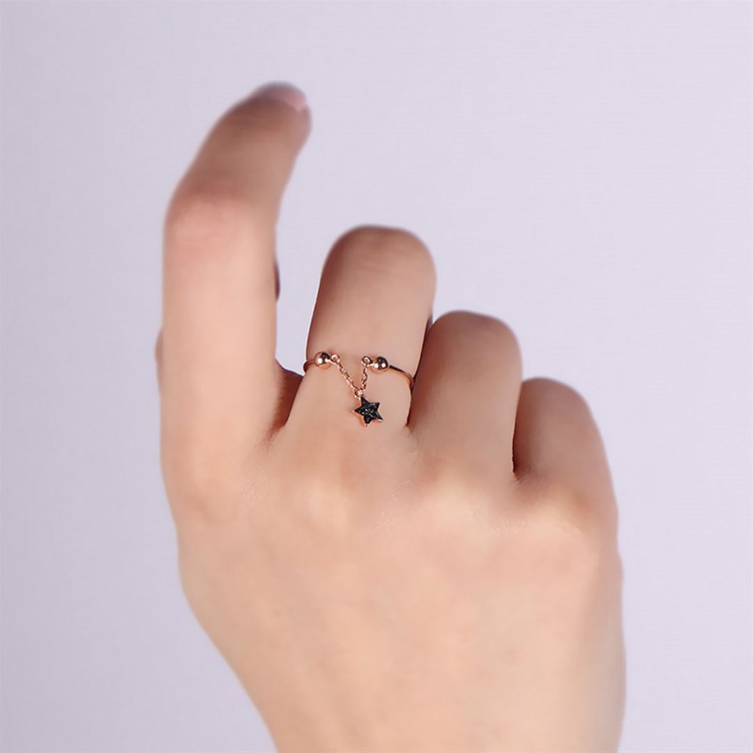 Cabaret Sallantılı Yıldız Altın Yüzük PI0187