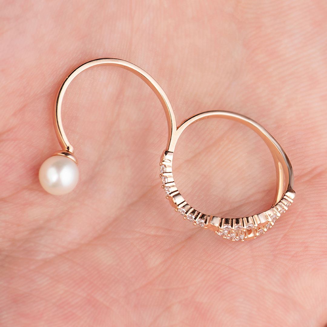 Cabaret Couple İnci Altın Yüzük PI0191