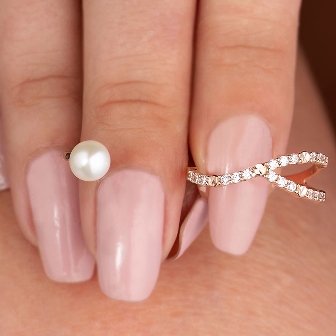 Cabaret Couple İnci Altın Yüzük PI0191