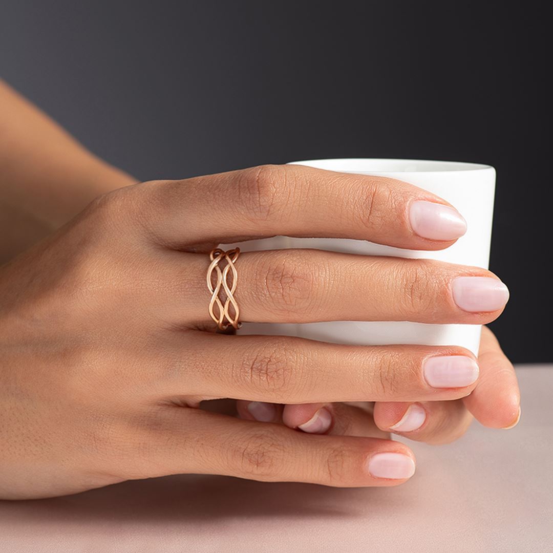 İkili Mirror Altın Yüzük PI0192