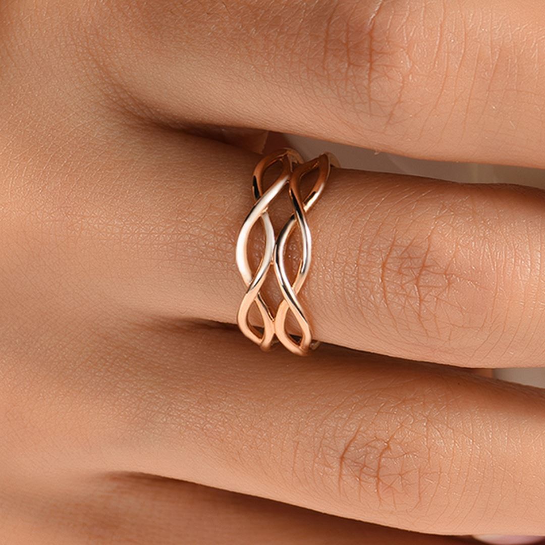 İkili Mirror Altın Yüzük PI0192