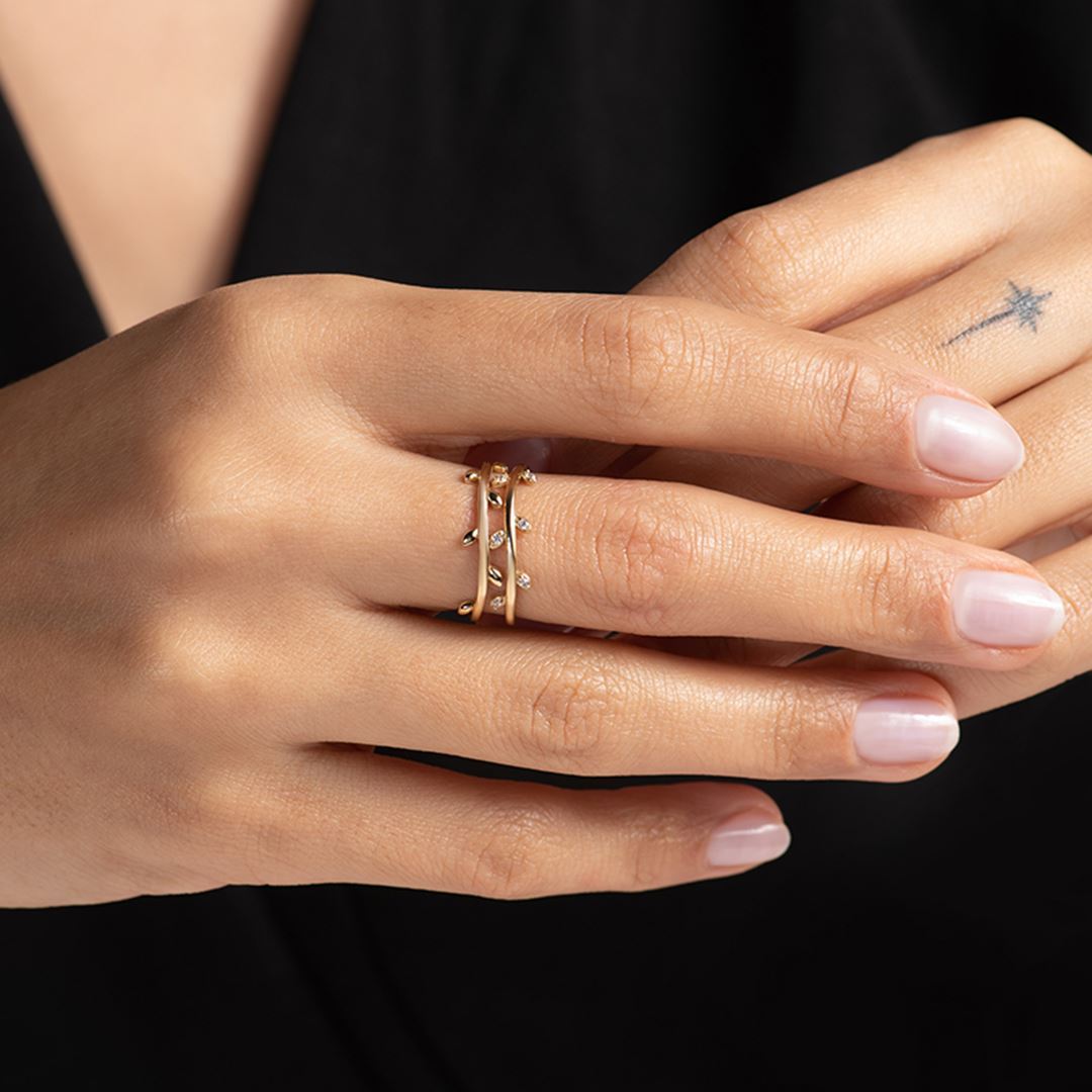 Cabaret Sarmaşık Altın Yüzük PI0193