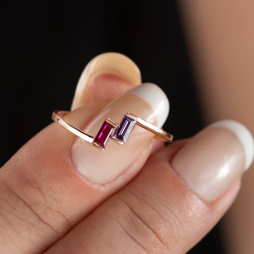 Bagetto İki Baget Altın Yüzük PI0169