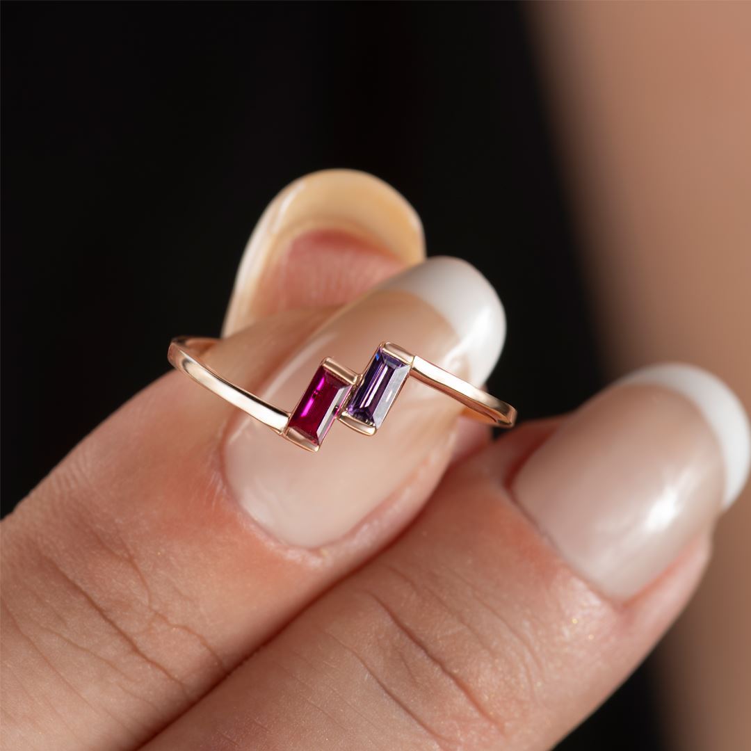 Bagetto İki Baget Altın Yüzük PI0169